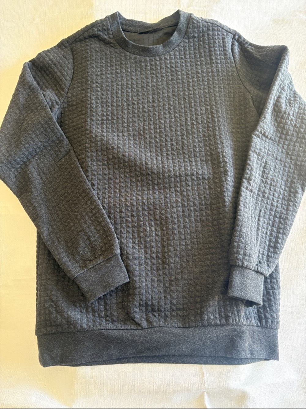 Men's Charcoal Textured Crewneck Sweater #24